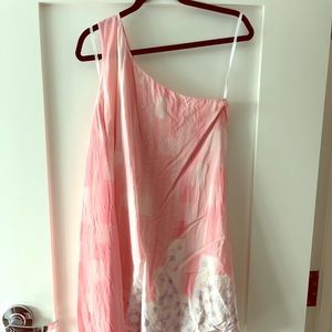 Anthropologie off the shoulder pink dress